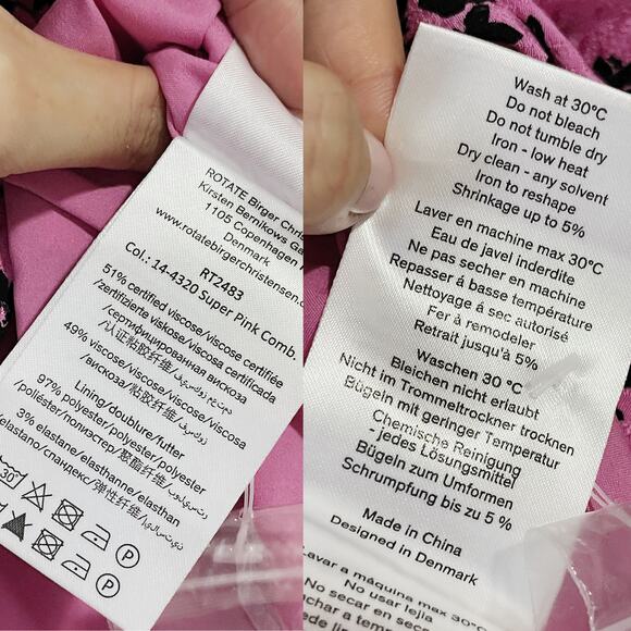 ROTATE NWT Fine Jacquard Floral Ruched Mini Dress in Pink Size 6 - Picture 16 of 16